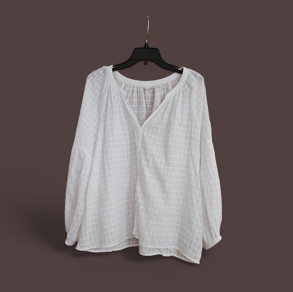 GAP White Checkered Women's Blouse - Picture 1 of 5